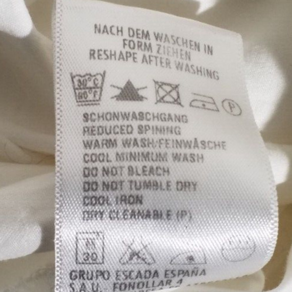 Escada White Lace Button Front Collared Long Sleeve Top Size 38 / 4 - Picture 7 of 8